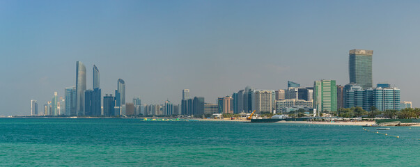 Fototapeta premium Al Markaziyah West Buildings and Abu Dhabi Beach Front