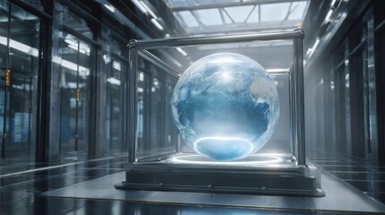 Exploring The Future of Secure Digital Realms With Holographic Globes Encased in Security Cages