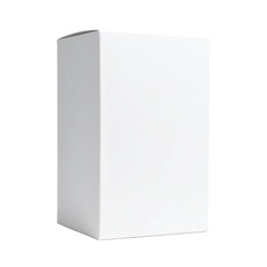 White box on white background suitable for product packaging mockups, minimalist design projects, showcases, and branding presentations.