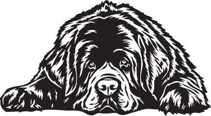 laying newfoundland dog