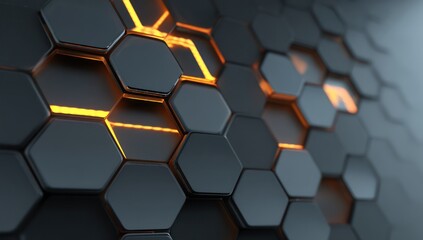 3D smart LED panel with hexagonal grid patterns glowing softly, providing a clean, modern effect.