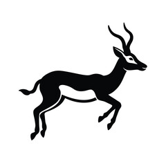 Springbok Leaping Legs Tucked Vector Silhouette