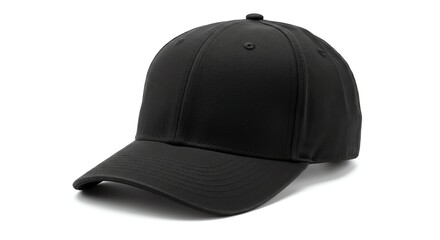 Obraz premium Black Baseball Cap Isolated on White Background Fashion Accessory
