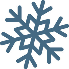 A stylish, minimalist snowflake icon in cool blue tones. Perfect for winter themes, holiday designs, weather apps, or as a decorative element.