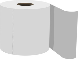 Clean, minimalist illustration of a toilet paper roll.  Perfect for hygiene, cleanliness, or bathroomrelated designs.  Simple yet effective, this image conveys freshness and functionality.