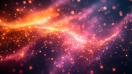 Abstract swirling digital art with glowing particles and vibrant colors.