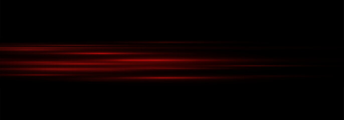 Red Glowing Light Streak with Horizontal Flare and Shine. Futuristic Neon Trail Effect with Bright Glow and Beam Overlay on Transparent Background for Modern Technology or Abstract Design