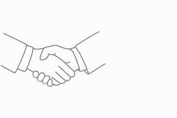 Fototapeta premium Simple continuous line drawing of a business handshake concept 