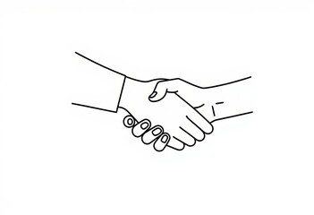 Simple continuous line drawing of a business handshake  