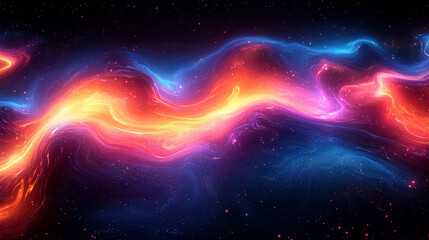 Abstract cosmic nebulae with swirling, vibrant colors and glittering stardust.