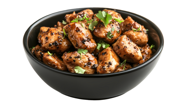 Black Pepper Chicken Recipe Easy  Delicious isolated on transparent background