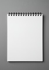 Top View Photo Of Blank White Notepad On Grey Background