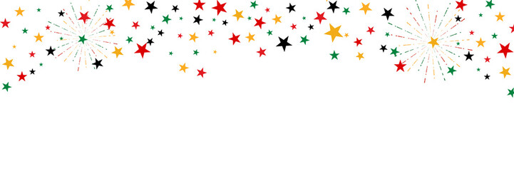 Juneteenth celebration day banner with iconic colorful star symbols. Concept of June Nineteenth, June 19, federal holiday