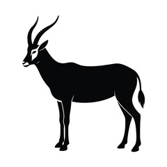 Oryx Standing Horns Straight Vector Art