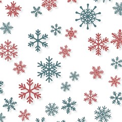 Elegant festive winter snowflake pattern with a clean white background theme
