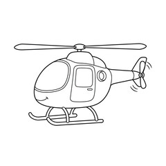 Cute Cartoon Helicopter Illustration