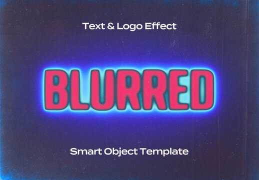 Blured Motion Black Text Logo Style Effect Mockup Logotype Template Shape