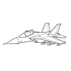 Outline Drawing of a Fighter Jet