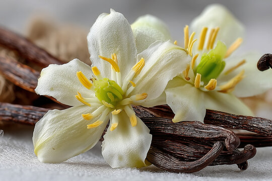 gousse de vanille et fleurs,