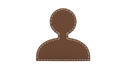 Isolated Leather Profile Icon Stitching