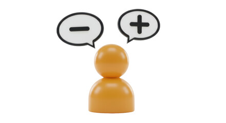 Isolated Speech Bubble Plus Minus Person