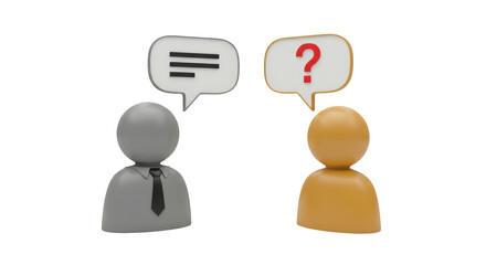Isolated Discussion Speech Bubbles Question Answer