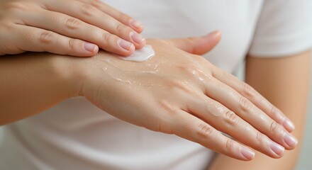 Applying Hand Cream for Hydration and Skin Care