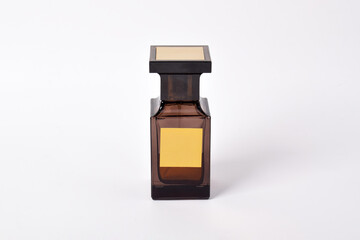 A Bottle of Perfume isolated on white background. Perfume bottle mockup