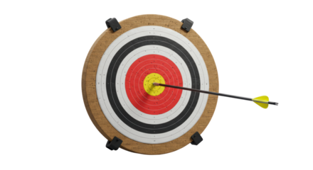 Isolated Target Arrow Bullseye Success