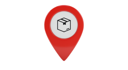 Isolated Delivery Package Location Pin for Shipping