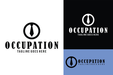 bow tie with letter O for occupation logo design vector