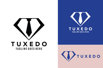 tuxedo bowtie in the diamond shape logo design vector
