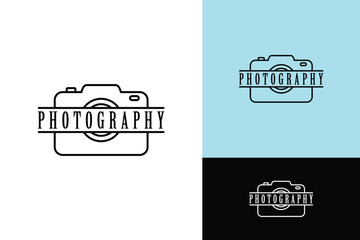 photography camera studio logo design vector illustration