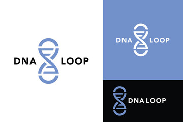 dna loop unlimitless logo design vector