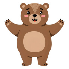 Fototapeta premium A Cheerful Brown Bear Welcoming You with Open Arms