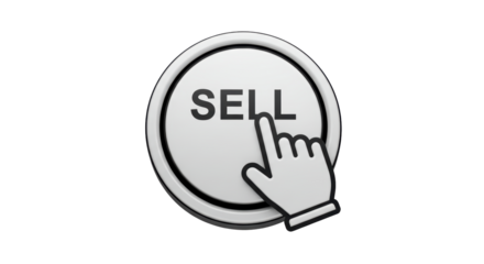 Isolated Sell Button with Hand Cursor