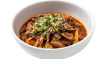Fototapeta premium Spicy Beef Stirfry Recipe isolated on transparent background
