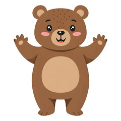 Fototapeta premium The Adorable Brown Bear Cub Welcomes You With Open Paws