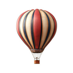 Fototapeta premium Vintage Hot Air Balloon Red White Blue Stripes Flight Adventure Travel,