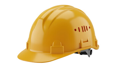 Isolated Yellow Construction Helmet for Workplace Safety