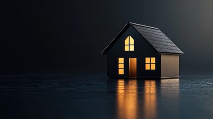 A real estate house symbol 3D logo.  