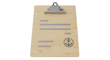 Isolated Clipboard with Anchor Icon for Nautical Theme