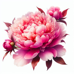 Peony Watercolor Macro Illustration
