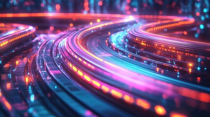 Abstract Neon Light Trails