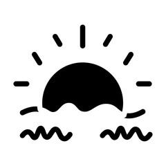 sunset glyph icon