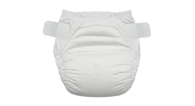 Isolated White Baby Diaper