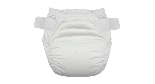 Isolated White Baby Diaper