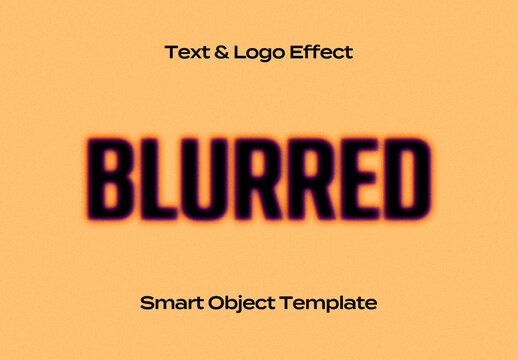 Blured Motion Black Text Logo Style Effect Mockup Logotype Template Shape