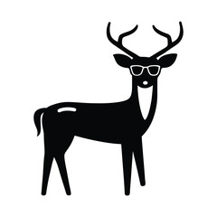 Deer Antlers Minimalist Vector Silhouette
