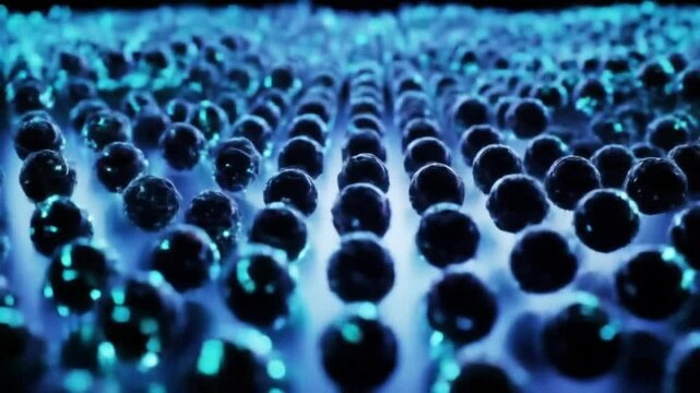Abstract Glowing Spheres Pattern In Dark Blue Purple Color